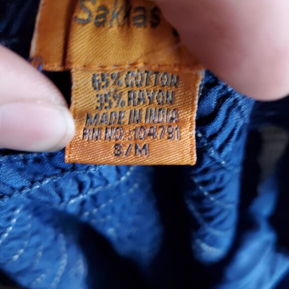 Sakkas Dress Womens Small Blue Boho Embroidered Sleeveless Handkerchief *NWT* - Picture 4 of 12